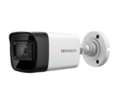 HiWatch DS-T800 (6) 8Mp Уличная цилиндрическая HD-TVI видеокамера, 1/2&quot; CMOS, 102.9°, 3840х2160@12,5к/с, 2560x1440/1920x1080@25к/с, ИК-фильтр, 0.01 Лк@F1.2, OSD, DWDR, BLC, DNR, HLC, EXIR Smart ИК, 1хHD-TVI/AHD/CVI/CVBS, EXIR до 30м, DC 12В±25%, 2.9Вт, IP
