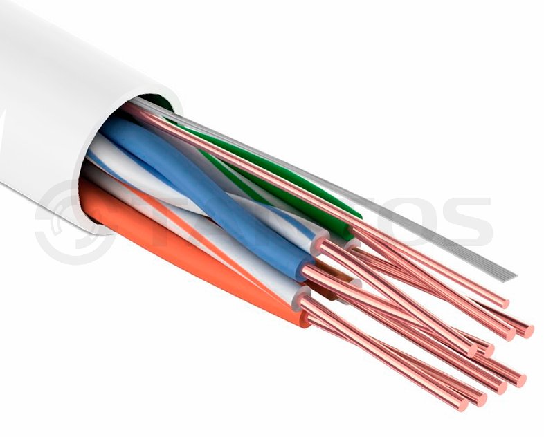 Кабель UTP 5E 4х2х24AWG (Cu) PVC серый (305м/бухта) (00-00083351) Tantos