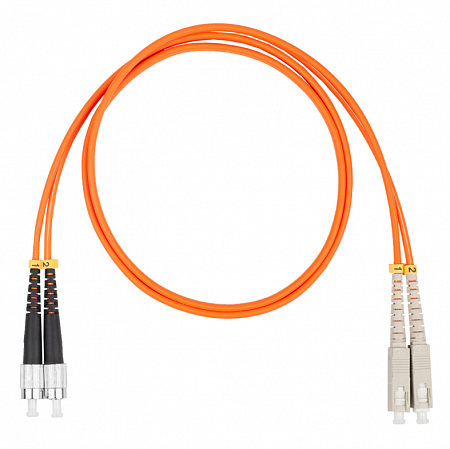 Шнур оптический коммутационный (патч-корд), SC-FC, дуплекс (duplex) OM2, нг(А)-HF, оранжевый, 1,0 м