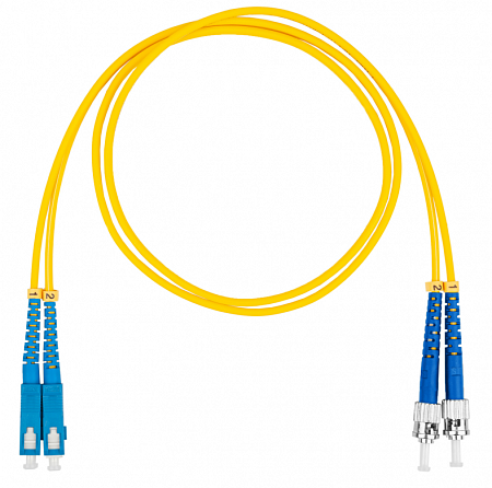 Шнур оптический коммутационный (патч-корд), SC-ST, дуплекс (duplex) OS2, нг(А)-HF, желтый, 1,5 м
