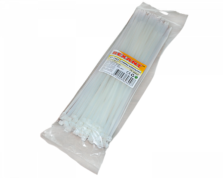 Хомут - стяжка nylon 300х5.0мм, белый, профессиональный, в упак. 100шт, Rexant (07 - 1302 - 1)