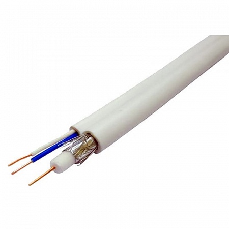 Eletec 3C-2V + 2x0.5 кабель комб, 75 Ом, плоский, 200м, белый