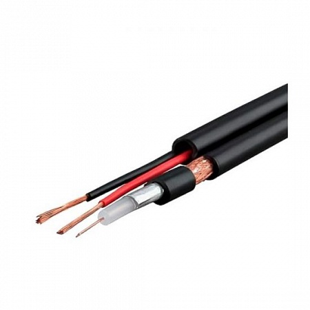 Eletec RG-59 CCS + 2x0.75 кабель комб., 75 Ом, плоский, черный, 200м