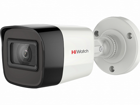 HiWatch DS-T520 (С) (6) 5Mp Уличная цилиндрическая видеокамера, 1/2.5&quot; CMOS, 57°, 2592x1944@20к/с, 2560x1440/1920x1080@25к/с, ИК-фильтр, 0.01 Лк@F1.2, OSD/DWDR/BLC/DNR/EXIR Smart ИК, видеовыход: 1хHD-TVI, EXIR-подсветка до 40м, DC12V±15%, 5Вт, -40 до +60°