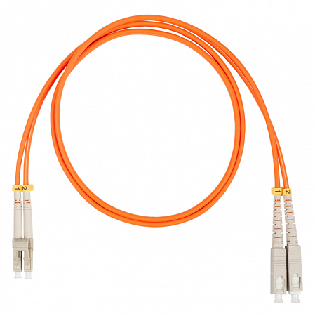 Шнур оптический коммутационный (патч-корд), LC-SC, дуплекс (duplex) OM2, нг(А)-HF, оранжевый, 10 м