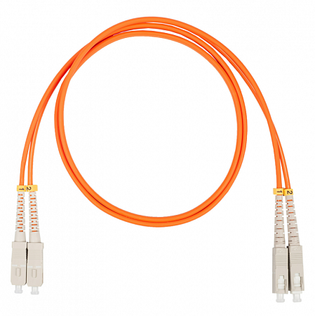 Шнур оптический коммутационный (патч-корд), SC-SC, дуплекс (duplex) OM2, нг(А)-HF, оранжевый, 1,0 м