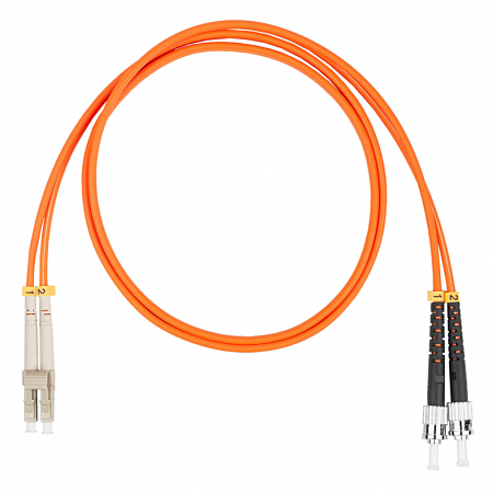 Шнур оптический коммутационный (патч-корд), LC-ST, дуплекс (duplex) OM2, нг(А)-HF, оранжевый, 0,5 м