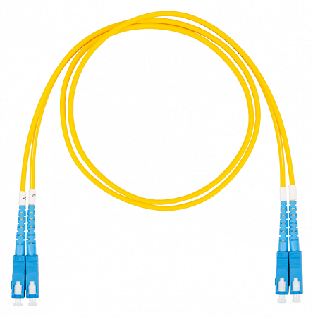 Шнур оптический коммутационный (патч-корд), SC-SC, дуплекс (duplex) OS2, нг(А)-HF, желтый, 1,5 м