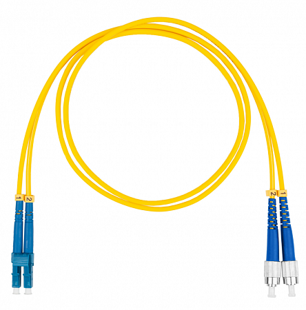 Шнур оптический коммутационный (патч-корд), LC-FC, дуплекс (duplex) OS2, нг(А)-HF, желтый, 10 м
