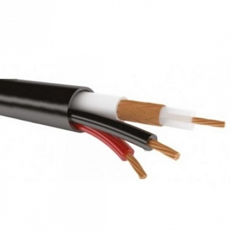 Eletec RG-59 CCS + 2x0.75 OUTDOOR кабель комб., 75 Ом, плоский, черный, 100м