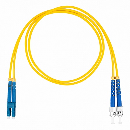 DATAREX Шнур оптический коммутационный (патч-корд), LC-ST, дуплекс (duplex) OS2, нг(А)-HF, желтый, 20 м