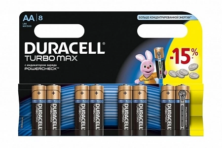 Duracell Turbo MAX LR6-8BL AA Батарея (8шт/уп)