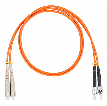 Шнур оптический коммутационный (патч-корд), SC-ST, дуплекс (duplex) OM2, нг(А)-HF, оранжевый, 1,5 м