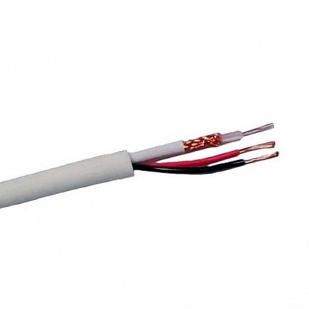 Eletec RG-59 CCS + 2x0.75 кабель комб., 75 Ом, белый, 200м