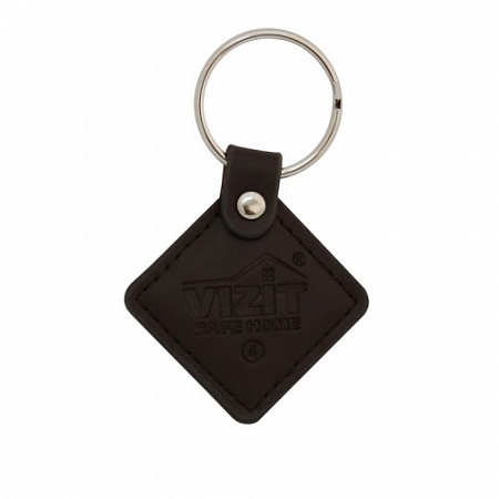 Vizit RF3.2 BROWN Ключ RF (RFID  -  13.56 МГц), кожаный брелок с тиснением логотипа, коричневый