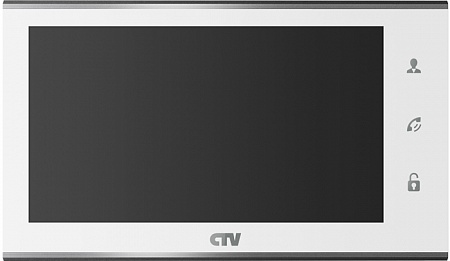 CTV M4705AHD W Монитор цветного видеодомофона 7'' формата AHD, TVI, CVI, CVBS стеклянная сенсорная панель управления &amp;quot;Easy Buttons&amp;quot;, поддержка форматов AHD, TVI, CVI и CVBS с разрешением 1080p/720p/960H, автоответчик, режим ожидания с индикацией