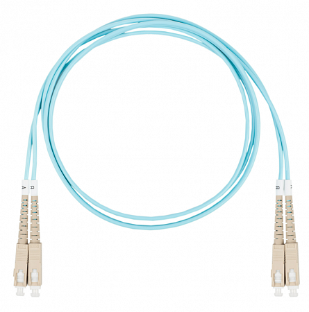 Шнур оптический коммутационный (патч-корд), SC-SC, дуплекс (duplex) OM3, нг(А)-HF, бирюзовый, 5,0 м